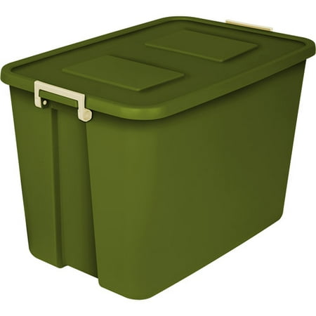 Sterilite 32 Gallon Latch Tote Green Chili, Set of 4