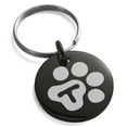 thumbnail image 1 of Stainless Steel Letter T Initial Cat Dog Paws Monogram Engraved Small Medallion Circle Charm Keychain Keyring, 1 of 1