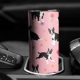 thumbnail image 3 of 20oz Boston Terrier Dogs and Flowers Skinny Tumblers Stainless Steel Tumbler with Lid and Straw,Vacuum Insulated Double Wall Travel Tumbler Cups with Cleaning Brush for Coffee,Tea, 3 of 6