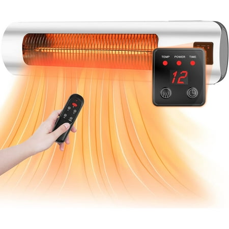 Airo Comfort Electric Patio Heater 1500W – Wall-Mount Outdoor Infrared Heater with Carbon Tube Heating