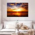 thumbnail image 2 of Elephant Stock Sky Sunset Wall Art - Horizontal Canvas Wall Art - Living Room Wall Decor - Nature Canvas - Orange And Blue Decor - 48" x 32", 2 of 8