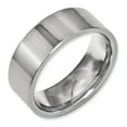 thumbnail image 5 of Solid Titanium Flat 8mm Men's Plain Classic Wedding Band Ring Comfort-Fit Size 10, 5 of 8