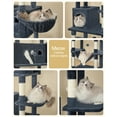 thumbnail image 3 of Large Cat Tree Tower with Large Top Perch， Washable Cushion, Suitable for Multiple Cats, 3 of 8