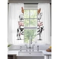thumbnail image 2 of Farm Animals Sheer Curtains 63 Inch Length 2 Panels for Living Room, Watercolor Farmhouse Cow Pig Chickens Sheeps Voile Kitchen Curtain Set, Luxury Privacy Drapes Window Treatment for Bedroom, 2 of 7