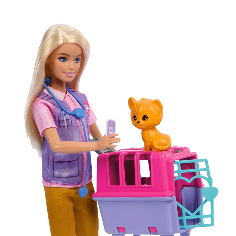 Barbie Animal Rescue Recovery Playset with Blonde Doll 2 Animal Figures Accessories