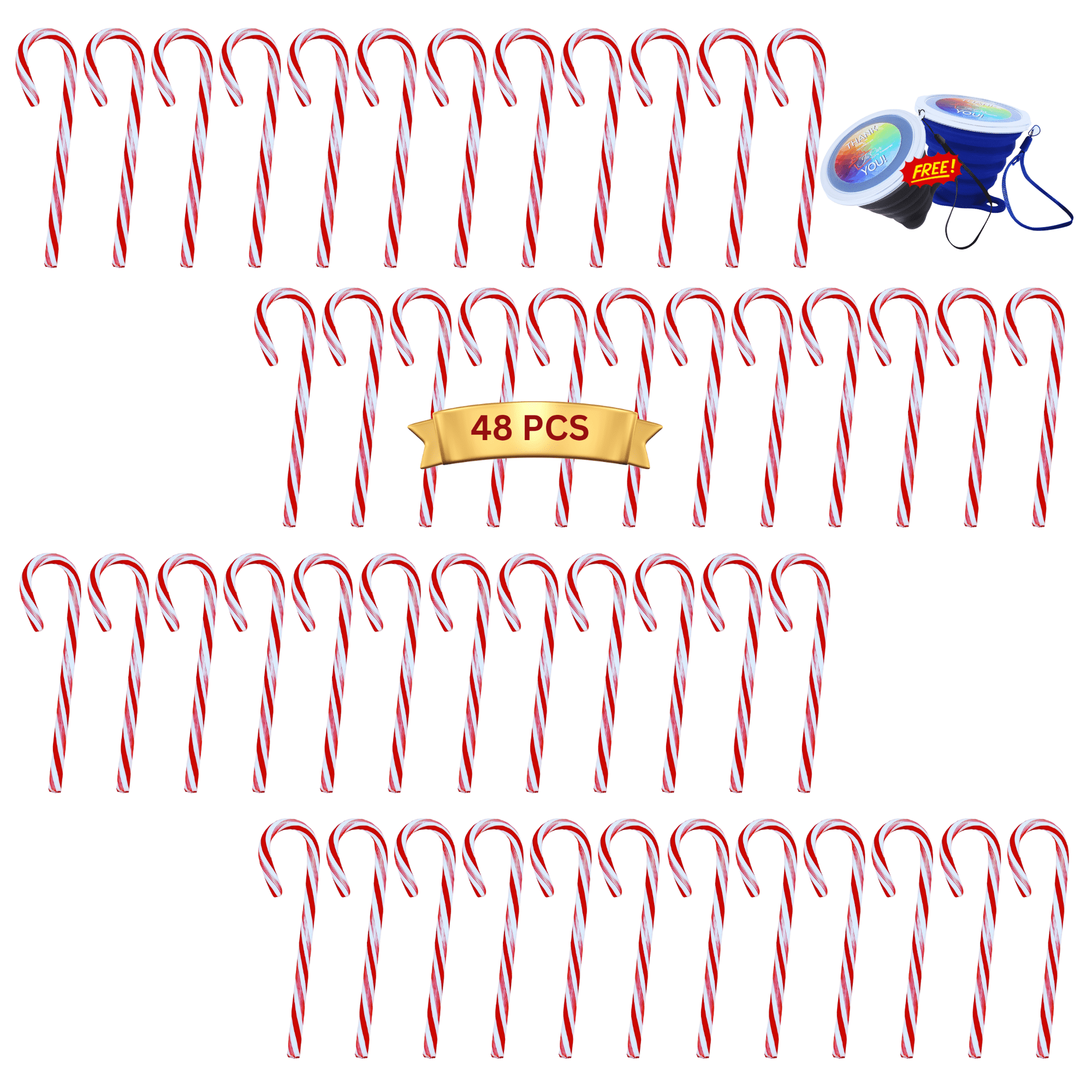 Classic Red and White Peppermint Candy Canes, Gluten Free Individually