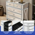 thumbnail image 4 of ModFusion Silver Mirrored 5 Drawer Dressers, 35" Accent Chest with 5 Storage Drawers and Wood Legs, Fully Assembled Nightstand for Living Room, Entryway, Silver, 4 of 8