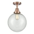 thumbnail image 2 of Innovations Lighting  Caden Beacon - 1 Light 10" Flush Mount Antique Copper/Seedy, 2 of 5