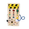 thumbnail image 3 of Tablero ocupado con interruptor de luces, tablero sensorial de madera LED, juguetes Montessori, juguetes educativos de aprendizaje, juguetes de viaje, patrón de nota Sunnimix Material de tablero ocupado, 3 of 8