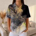 thumbnail image 2 of Summer Polo Shirts for Women Waffle Vintage Texture Abstract Oil Painting Print Golf Shirts for Women Short Sleeve Button Collar Trendy Tee Tops Gray L, 2 of 5