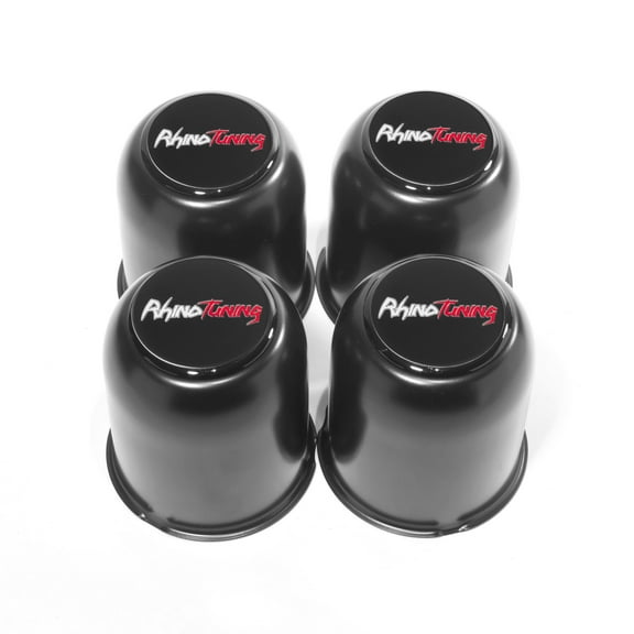 RhinoTuning 3.19 Push Through Center Caps For Travel Trailer Camper RV Push Thru Steel Carbon 4Pcs