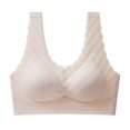 thumbnail image 1 of Sujetador deportivo sin costuras para mujer, ropa interior de verano con escote pequeño fruncido y encaje fino, talla grande, sin aros, 1 of 6