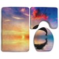 thumbnail image 1 of Juego de alfombras de baño de 3 piezas ABPHQTO atardecer océano con delfines Cont-CHAPPLE-18203, 1 of 2