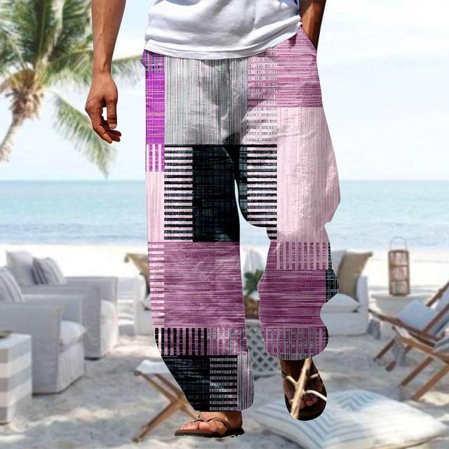 Printed Casual Trousers for Everyday Outdoor Wear Relaxed Fit Breathable Summer Style with Patterns