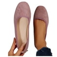 thumbnail image 4 of WHLBF Womens Shoes Slip-on Toe Low-Cut Plus-Size Shoes Trendy Solid Color Low Heel Casual Loafers Size 6.5, 4 of 7