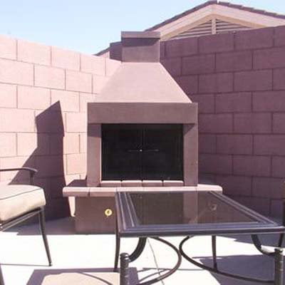 Mirage Stone Open Face Outdoor Fireplace With Gas Log Kit
