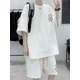 thumbnail image 3 of Chándal informal de moda de gran tamaño de verano, traje holgado para correr con diseño de gofre, camiseta holgada de manga corta y pantalones cortos deportivos, conjunto de 2 piezas para hombre, 3 of 5
