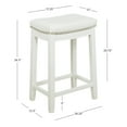 thumbnail image 3 of Linon Claridge 26.5" Backless Indoor Wood Counter Stool, White/White Faux Leather, 1 Stool, 3 of 15