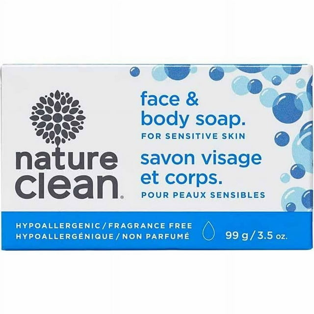 Nature Clean - Barre pour Visage et Corps pour Peau Sensible (Sans Parfum), 99g