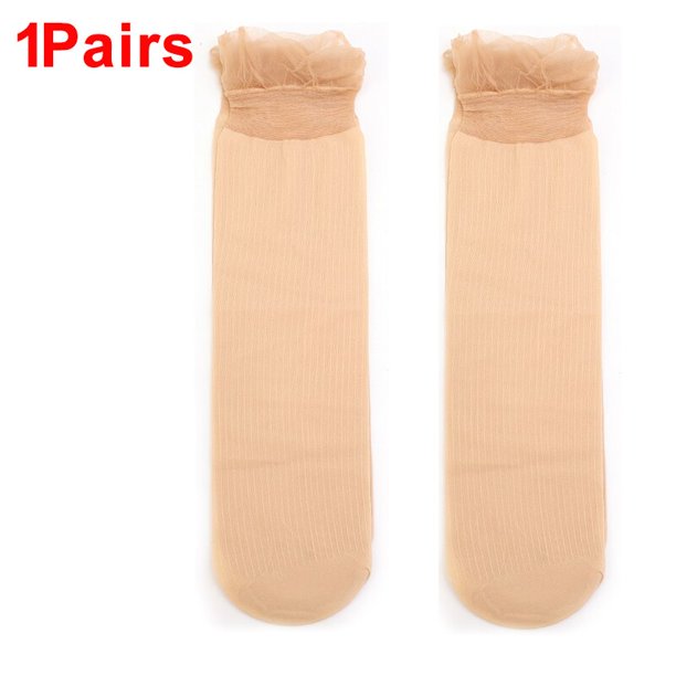 5 pares de calcetines de mujer, calcetines de terciopelo de verano, calcetín con volantes de encaje transparente ultrafino de Color sólido, calcetines largos de malla suave para mujer Gao Jinjia LED