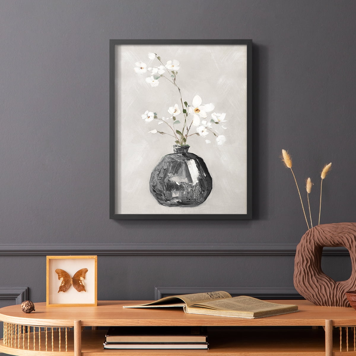 Cottage Spring II Framed Print in Black Solid Wood Framed Print No Nail Hanging