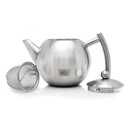 Venoly Stainless Steel Tea Pot With Removable Infuser For Loose Leaf & Tea Bags - Dishwasher Safe & Heat Resistant - 1.5