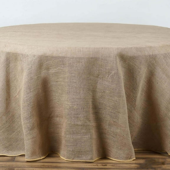 Efavormart 108" Wholesale Natural Rustic Burlap Tablelinens Jute Round Tablecloth For Wedding Event Decoration