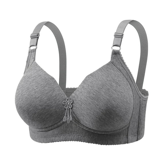 kamemir Minimizer Bras for Women Women's Bralette Wireless Padded Bra Top Sexy Everyday Basic Deep V-Neck Grey,46