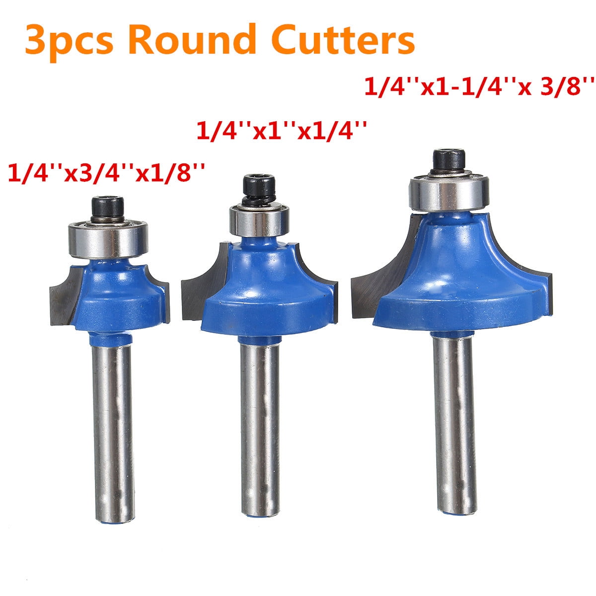 Radius 1//4/" Shank Round Over Beading Edging Router Bit Woodworking Tool 3//4/"