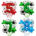 thumbnail image 2 of 11 globos de helio para decoración de fiestas de cumpleaños de fútbol, de 32 pulgadas, color verde y azul, para niños y niñas, 2 of 5