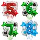 thumbnail image 2 of 11 globos de helio para decoración de fiestas de cumpleaños de fútbol, de 32 pulgadas, color verde y azul, para niños y niñas, 2 of 5