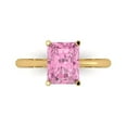 thumbnail image 2 of Solitaire Engagement Ring for Women - 2.5ct Simulated Pink Diamond in 14K Yellow Gold Promise Ring, 2 of 7