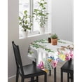 thumbnail image 4 of Happy Easter Suqare Tablecloth - 54 x 54 Inch, Cutte Rabbits Eggs Floral Plants Watercolor Waterproof & StainResistant Tablecloth, Washable Oil-proof Table Cover for Dining/Party/Wedding/Buffet, 4 of 9
