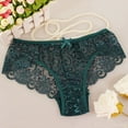 thumbnail image 2 of Women Sexy Full Lace Panties High-Crotch Transparent Floral Bow Soft Briefs Underwear, 2 of 13