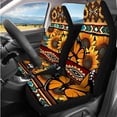 thumbnail image 2 of Binienty Aztec Sunflower Butterfly Vehicle Seat Covers Full Set with Auto Armrest Cushion Non-slip Seat Belt Shoulder Strap Covers Headrest Covers Coasters Car Interior Decor Set 14 Pieces, 2 of 7