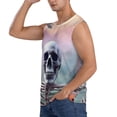thumbnail image 3 of Haiem Men's Mist Sunflower Skull Print Tank Tops Summer Sleeveless Cut Off Workout T-Shirts Fitness Vest Athletic Undershirts-XX-Large, 3 of 8