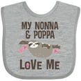 thumbnail image 3 of Inktastic Nonna and Poppa Granddaughter Sloth Girls Baby Bib, 3 of 4