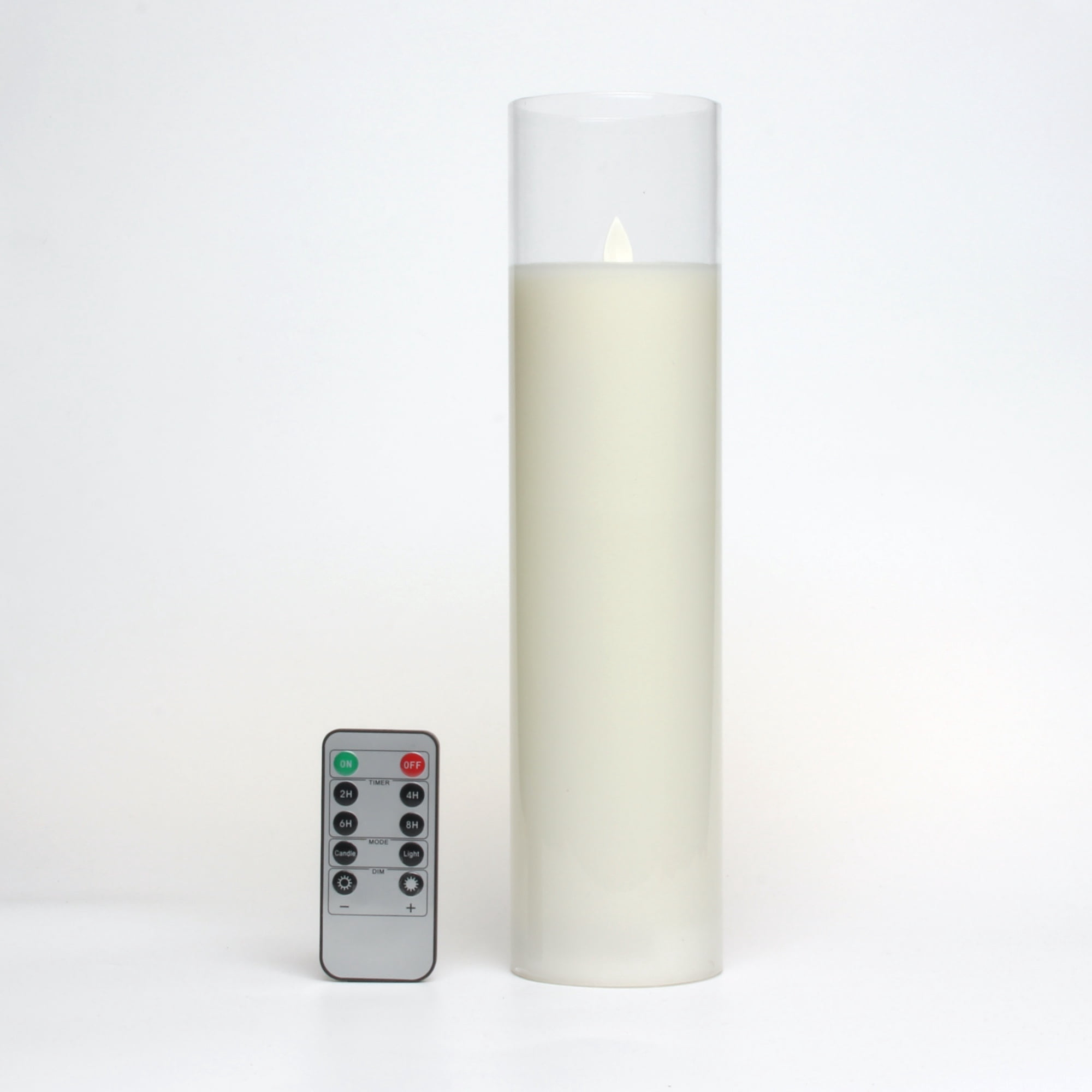Big Size Candles Set of 8" 10" 12" Glass Flameless Candles  Battery Operated Real Wax Pillars Glass LED Candles with Remote Control Cycling Timer