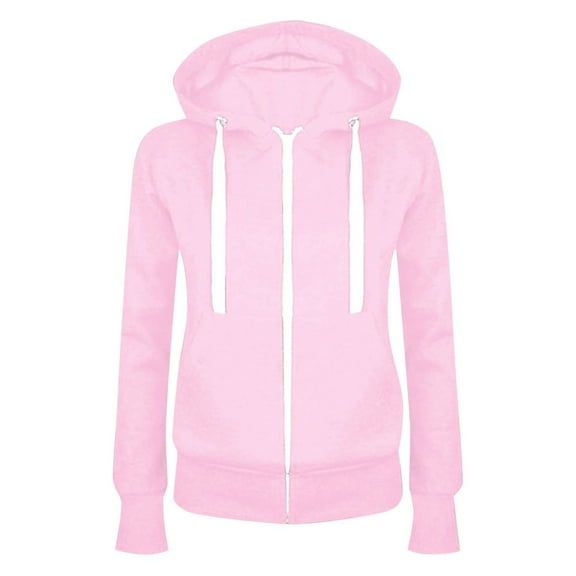 Jamsmile Women Hoodies Autumn Casual Solid Color Hooded Long Sleeve Hoodie With Pockets Loose Fit Oversized Hoodie Tops