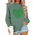 thumbnail image 6 of St Patricks Day Sweatshirt Women Shamrock Sweatshirts Heart Green Clover Graphic Irish Pullover Tops, 6 of 6