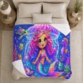 thumbnail image 5 of Magical Mermaid Ocean Adventure Underwater Fantasy, Cozy Friendship Quote Scene, Warm Flannel Blanket for Living Room and Reading Nook, Art Lovers Friendship Gift, Fantasy Home Decor, 5 of 9