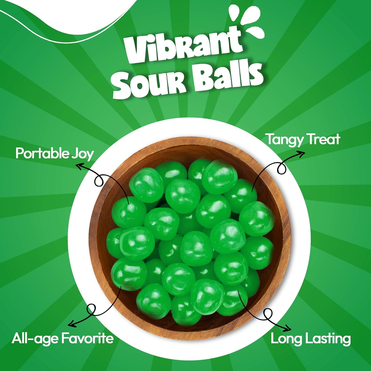 NY Spice Shop Assorted Green Apple Sour Balls - 3 Pound - Healthy Snacks - Bulk Candy Balls - Assorted Candy Sour Balls