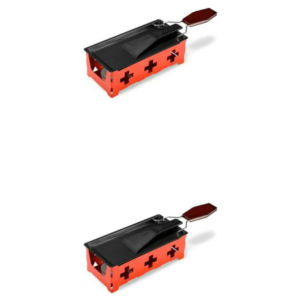 Juego de parrilla de acero inoxidable Wosthever Reemplazo antiadherente Mini portátil Plegable Rojo 2Conjunto