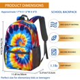 thumbnail image 3 of Red and Yellow Tie Dye Pattern 17" School Backpacks for Teens,Waterproof Oxford Fabric,S-Shape Padded Straps for School,Travel,Hiking,Camping, 3 of 6