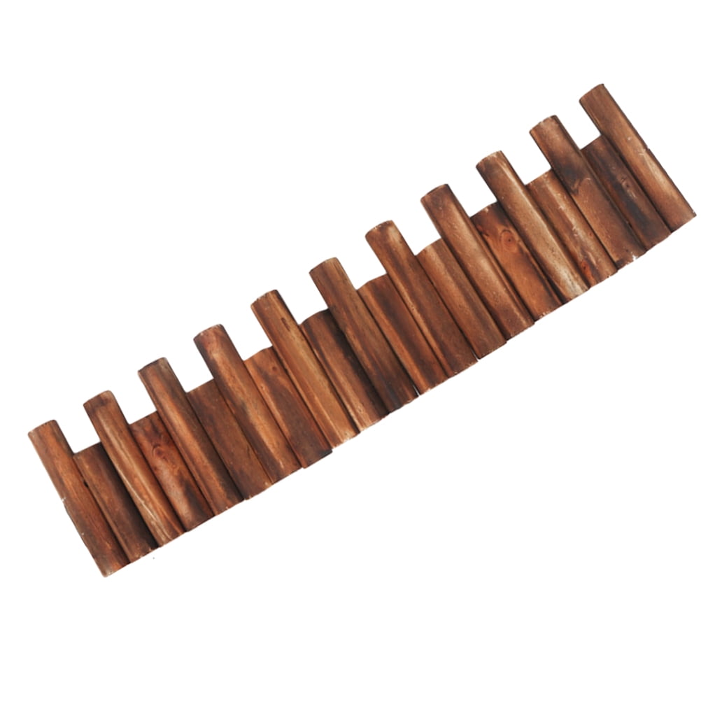 SHOWERORO Garden Bed Edging Fence Light Brown Wood 1Pack