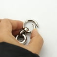 thumbnail image 3 of 2pcs Heavy Duty Metal Keychain, Zinc Alloy Key Chain with Keyring Quick Release Carabiner Clips Keyring Holder Organizer Car Key Finder Hook Keys Clip for Men Women(Silver), 3 of 5