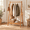 Cherry, variant on LauKingdom Solid Pine Wood Garment Rack, Foldable Freestanding Clothes Rack with Hanging Rod, Side Hooks and Storage Shelf, Space Saving Clothing Rack for Bedroom, Entryway