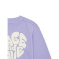 thumbnail image 2 of Wonder Nation Girls Crew Graphic Fleece Sweatshirt, Sizes 4-18 & Plus, 2 of 3
