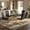 Table and 6 Black PU Chairs Gold Leg, variant on Sumdeal Modern 5-Piece Dining Table Set, 63" Rectangular Tempered Glass Table with 4 Black PU Leather C-Frame Cantilever Chairs, Ghrome Plated Metal Legs, Luxury Kitchen & Dining Furniture