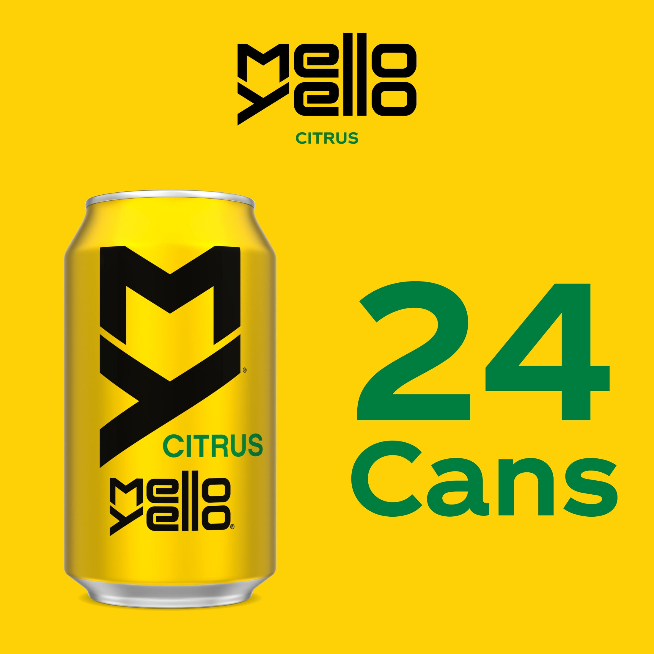 Mello Yello Citrus Soda Pop Cans, 12 fl oz, 24 Pack